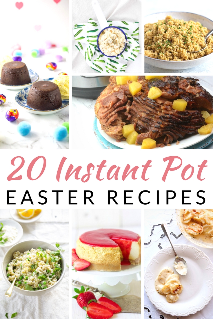 collage of Easter recipes that can be made in the Instant Pot