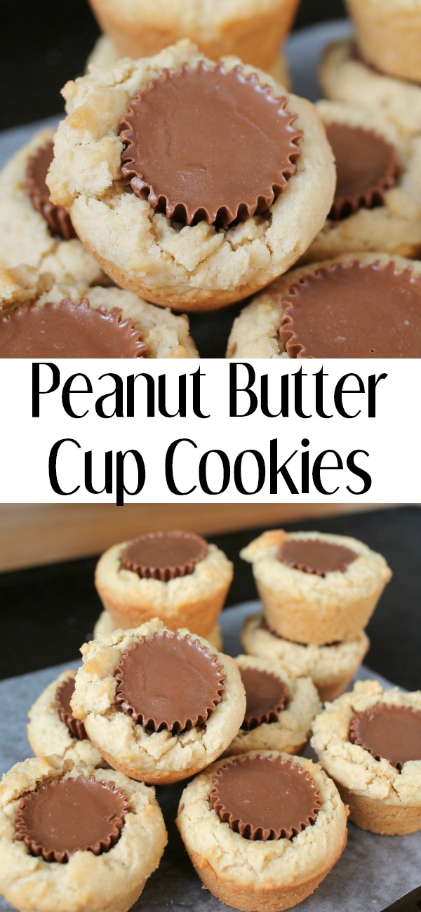 pinterest image for peanut butter cup cookies