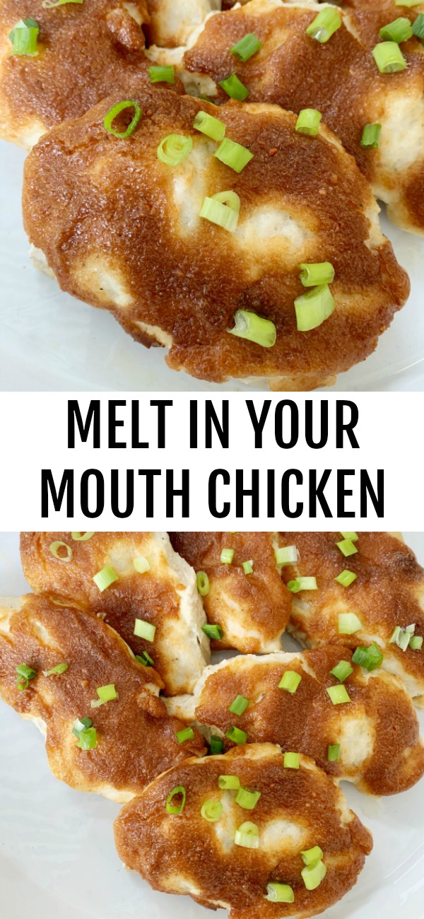 pinterest image for melt in your mouth chicken