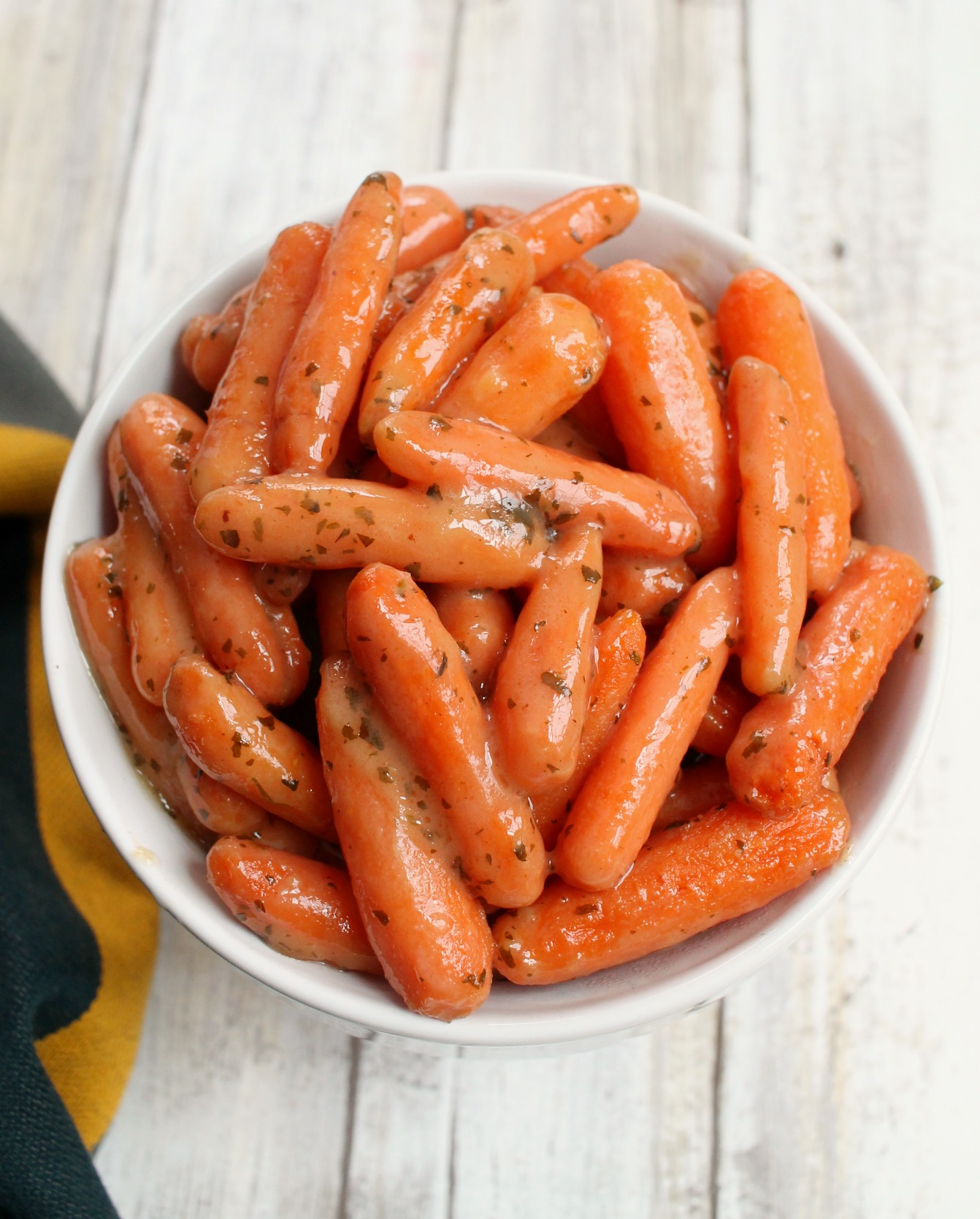 Ranch Glazed Carrots in a white bowl