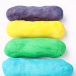 marshmallow fondant in 4 colors rolled into a log