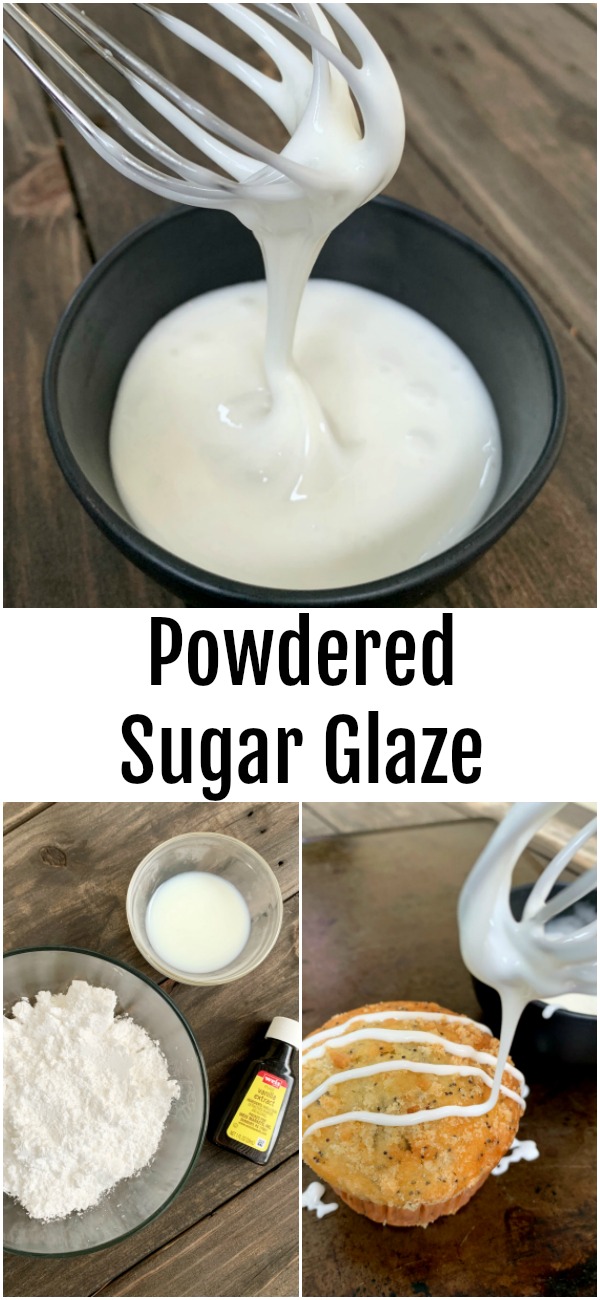 pinterest image for Powdered Sugar Glaze