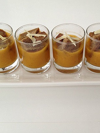 Curried Butternut Squash and Sweet Potato Soup Shots