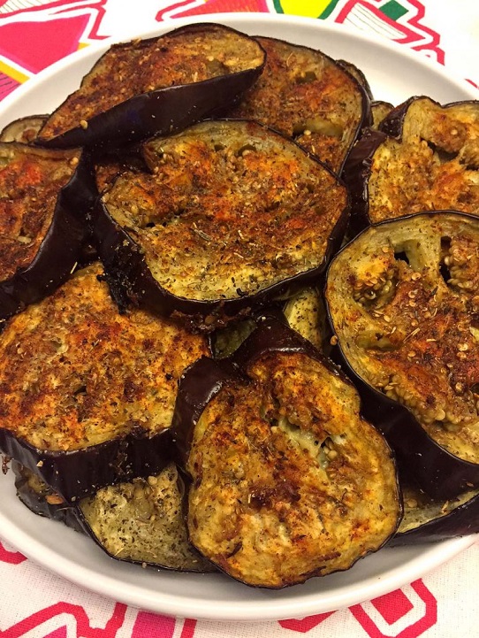 Spicy Garlic Oven Roasted Eggplant Slices Recipe