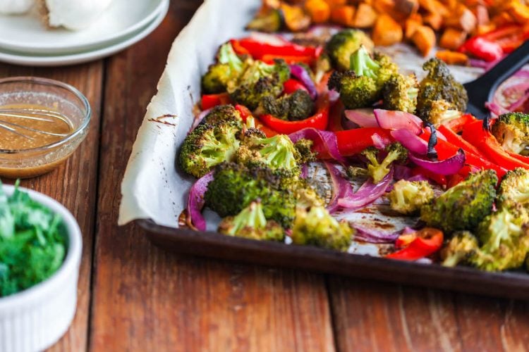 Maple Mustard Roasted Vegetable Sheet Pan Supper