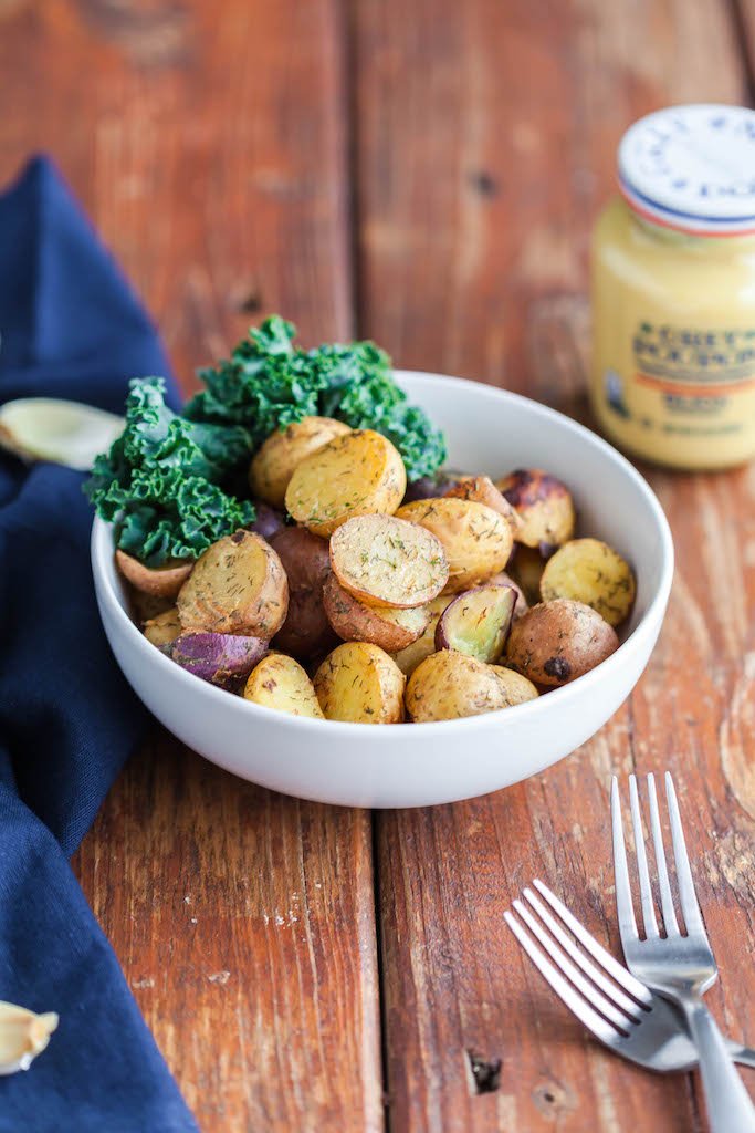 roasted creamer potatoes with dill and dijon-3