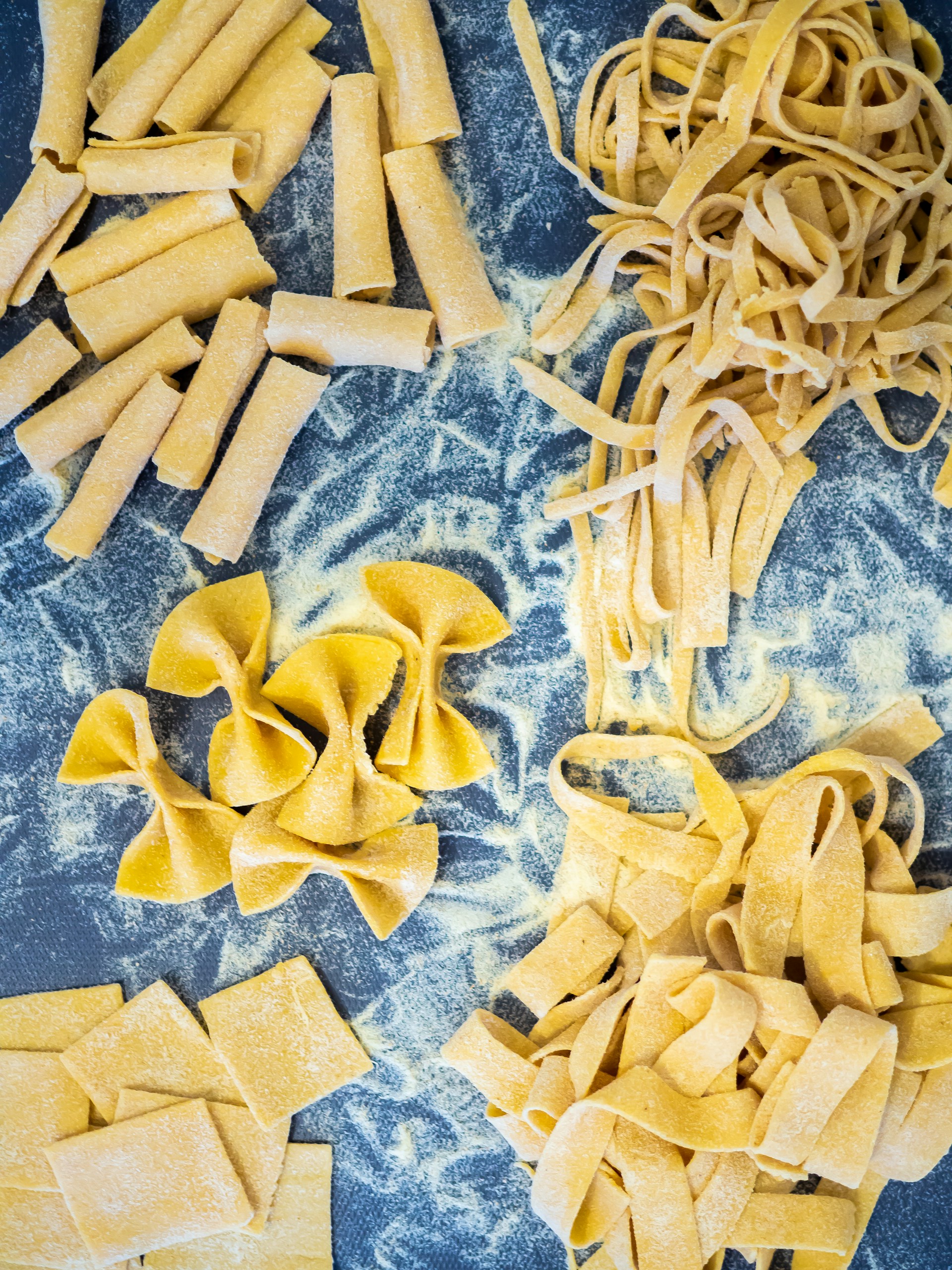 Freshly prepared pasta varieties for easy vegan dinners for beginners