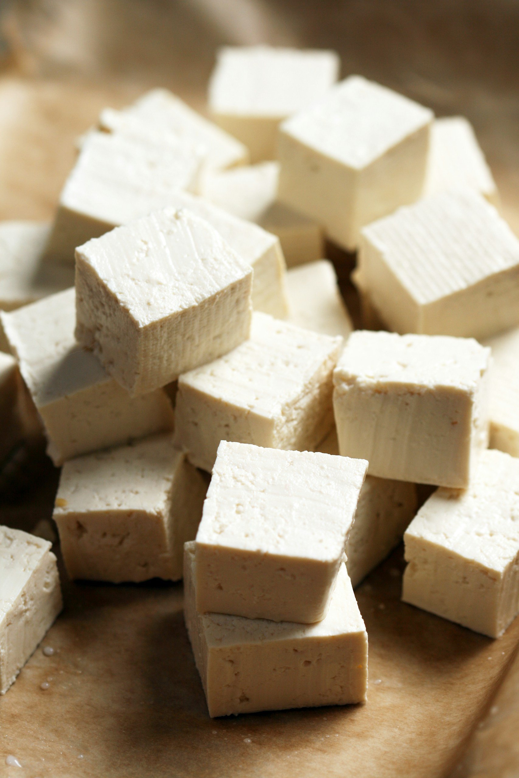Cubed tofu, a versatile protein for easy vegan dinners for beginners